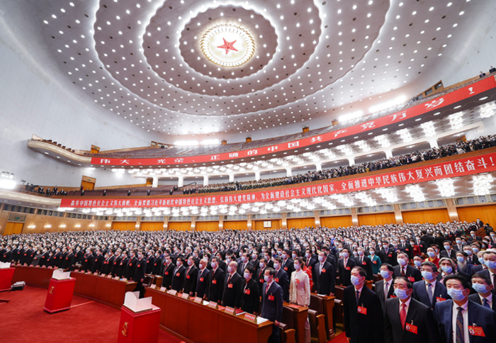 中國共產黨第二十次全國代表大會在北京人民大會堂勝利閉幕（2022年10月22日攝）。新華社記者 龐興雷 攝