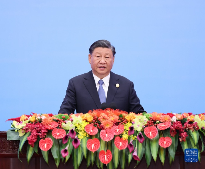 10月18日，國家主席習近平在北京人民大會堂出席第三屆“一帶一路”國際合作高峰論壇開幕式并發表主旨演講。新華社記者 王曄 攝
