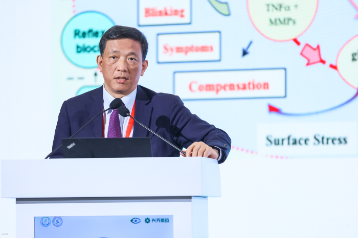 圖為劉祖國在第四屆守護全生命周期眼健康會上作專題發言。